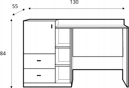 Meblar Meble młodzieżowe Biurko TABLO System TA9 - Grafit / Biały Lux / Atlantic płyta laminowana obrzeża ABS półki szuflady Meblar Meble młodzieżowe Biurko TABLO System TA9 - Grafit / Biały Lux / Atlantic płyta laminowana obrzeża ABS półki szuflady