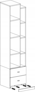 Meblar meble młodzieżowe Regał TABLO System TA5 - Grafit / Enigma płyta laminowana z szufladami półki Meblar meble młodzieżowe Regał TABLO System TA5 - Grafit / Enigma płyta laminowana z szufladami półki