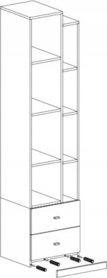 Meblar meble młodzieżowe Regał TABLO System TA5 - Grafit / Enigma płyta laminowana z szufladami półki Meblar meble młodzieżowe Regał TABLO System TA5 - Grafit / Enigma płyta laminowana z szufladami półki