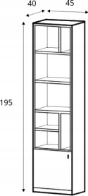 Meblar Regał Meble młodzieżowe TABLO System TA6 -Grafit /Bialy Lux /Atlantic Półki płyta laminowana na książki drobiazgi zabawki