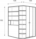 Meblar Szafa narożna Garderoba TABLO System TA1 Meble młodzieżowe - Grafit / Bialy Lux / Atlantic płyta laminowana obrzeża ABS