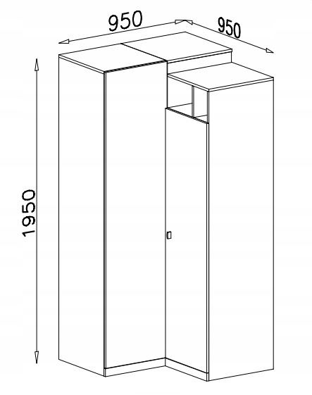 Meblar TABLO System TA2 Szafa narożna Garderoba meble młodzieżowe - Grafit / Enigma płyta laminowana wykończona obrzeżem ABS Meblar TABLO System TA2 Szafa narożna Garderoba meble młodzieżowe - Grafit / Enigma płyta laminowana wykończona obrzeżem ABS