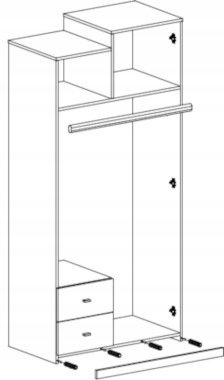 Meblar Szafa TABLO System TA3 meble młodzieżowe - Grafit / Bialy Lux / Atlantic obrzeża ABS korpus płyta laminowana 2 szuflady Meblar Szafa TABLO System TA3 meble młodzieżowe - Grafit / Bialy Lux / Atlantic obrzeża ABS korpus płyta laminowana 2 szuflady