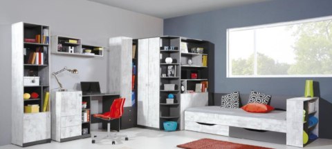Meblar meble młodzieżowe Półka ścienna TABLO System TA11 - Grafit / Biały Lux / Atlantic płyta laminowana wykończon obrzeżem ABS Meblar meble młodzieżowe Półka ścienna TABLO System TA11 - Grafit / Biały Lux / Atlantic płyta laminowana wykończon obrzeżem ABS