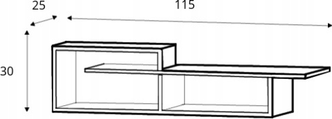Meblar meble młodzieżowe Półka ścienna TABLO System TA11 - Grafit / Enigma płyta laminowana wykończona obrzeżem ABS Meblar meble młodzieżowe Półka ścienna TABLO System TA11 - Grafit / Enigma płyta laminowana wykończona obrzeżem ABS