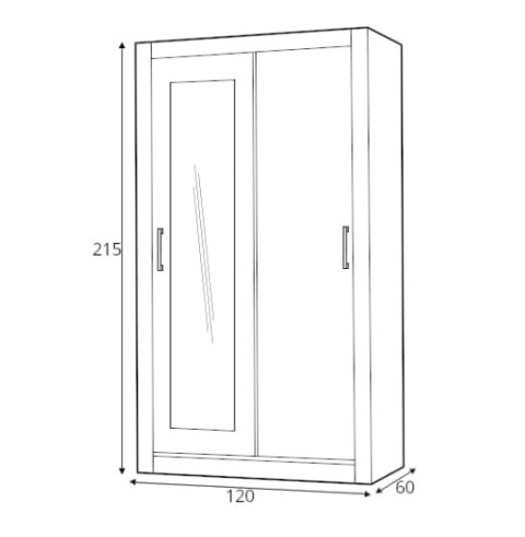 SZAFA DWUDRZWIOWA Z LUSTREM MEBLAR BIAŁY LUX / MARMUR BIANCO IN BOX INBX120 SZAFA DWUDRZWIOWA Z LUSTREM MEBLAR BIAŁY LUX / MARMUR BIANCO IN BOX INBX120