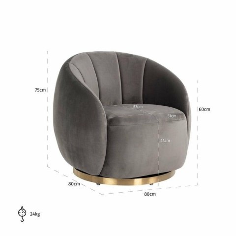 Richmond Interiors RICHMOND fotel obrotowy JAGO szary Richmond Interiors RICHMOND fotel obrotowy JAGO szary
