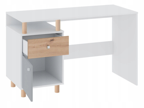 BIURKO MŁODZIEŻOWE MEBLAR FARO System FR9 - Biały Lux /Dąb Artisan /Szary prostokątne szuflada szafka dla dziecka dla nastolatka BIURKO MŁODZIEŻOWE MEBLAR FARO System FR9 - Biały Lux /Dąb Artisan /Szary prostokątne szuflada szafka dla dziecka dla nastolatka