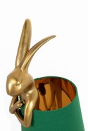 LAMPA STOŁOWA BIURKOWA NOCNA RABBIT 68 cm tworzywo ZŁOTO - ZIELONA abażur lniany E14 Kare Design KARE KRÓLICZEK