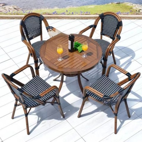 KRZESŁO Z PODŁOKIETNIKAMI CAFE PARIS King Home brązowe rattan WIKLINA SYNTETYCZNA ALUMINIUM DO WNĘTRZ I NA ZEWNĄTRZ KRZESŁO Z PODŁOKIETNIKAMI CAFE PARIS King Home brązowe rattan WIKLINA SYNTETYCZNA ALUMINIUM DO WNĘTRZ I NA ZEWNĄTRZ