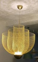 King Home Lampa wisząca ILLUSION L 60 złota - LED, metal