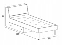 ŁÓŻKO MŁODZIEŻOWE Z SZUFLADĄ MEBLAR FARO System FR14 L/P - Biały Lux / Dąb Artisan / Szary