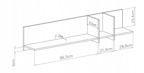 Meblar Półka wisząca z przegródkami SANTIAGO System SN12 - Dąb Biszkoptowy Meble młodzieżowe 150x25/30 Meblar Półka wisząca z przegródkami SANTIAGO System SN12 - Dąb Biszkoptowy Meble młodzieżowe 150x25/30