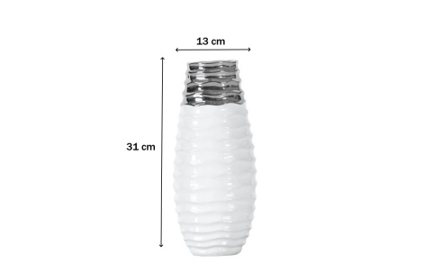 OUTLET Forte AZ-CE-C141 Wazon biało-srebrny OUTLET Forte AZ-CE-C141 Wazon biało-srebrny