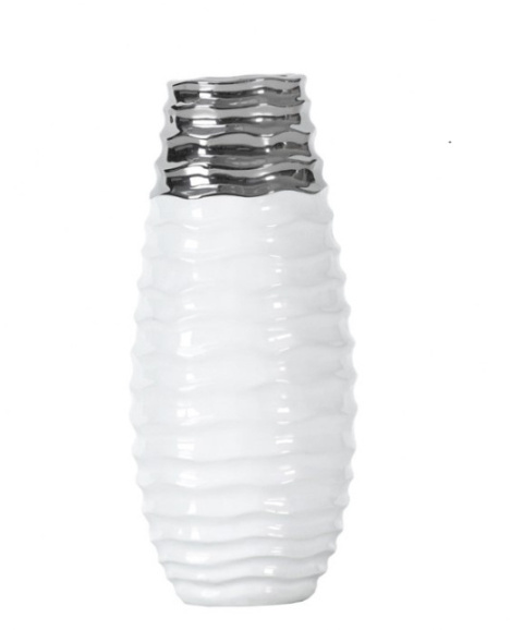 OUTLET Forte AZ-CE-C141 Wazon biało-srebrny OUTLET Forte AZ-CE-C141 Wazon biało-srebrny