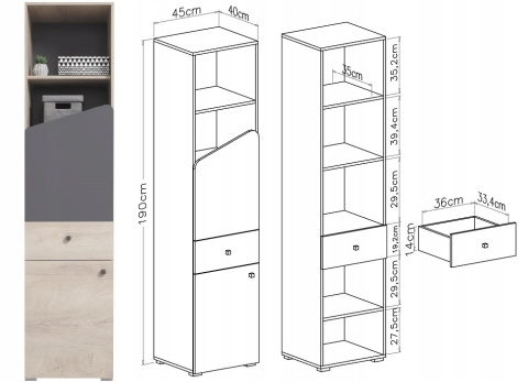 REGAŁ NA KSIĄŻKI ZABAWKI BIBELOTY MEBLAR DELTA System DL5 -DĄB /ANTRACYT PŁYTA LAMINOWANA do salonu pokoju młodzieżowego dziecka REGAŁ NA KSIĄŻKI ZABAWKI BIBELOTY MEBLAR DELTA System DL5 -DĄB /ANTRACYT PŁYTA LAMINOWANA do salonu pokoju młodzieżowego dziecka