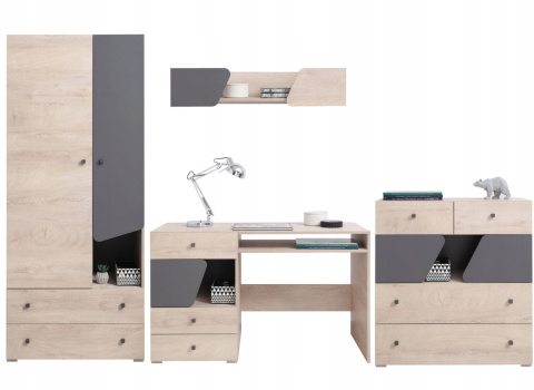 REGAŁ NA KSIĄŻKI ZABAWKI BIBELOTY MEBLAR DELTA System DL5 -DĄB /ANTRACYT PŁYTA LAMINOWANA do salonu pokoju młodzieżowego dziecka REGAŁ NA KSIĄŻKI ZABAWKI BIBELOTY MEBLAR DELTA System DL5 -DĄB /ANTRACYT PŁYTA LAMINOWANA do salonu pokoju młodzieżowego dziecka