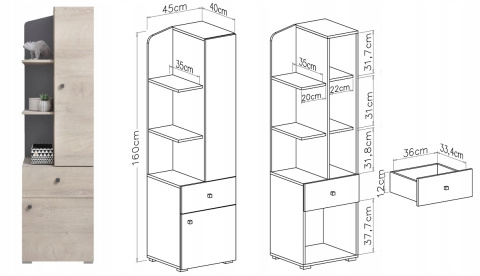 REGAŁ Meblar DELTA System DL7 MŁODZIEŻOWY - Dąb / Antracyt PŁYTA LAMINOWANA DLA DZIECKA NASTOLATKA DO SALONU NA KSIĄŻKI ZABAWKI REGAŁ Meblar DELTA System DL7 MŁODZIEŻOWY - Dąb / Antracyt PŁYTA LAMINOWANA DLA DZIECKA NASTOLATKA DO SALONU NA KSIĄŻKI ZABAWKI