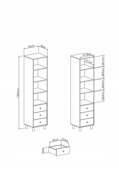 REGAŁ MŁODZIEŻOWY WĄSKI MEBLAR FARO System FR7 - Biały Lux / Dąb Artisan / Szary REGAŁ MŁODZIEŻOWY WĄSKI MEBLAR FARO System FR7 - Biały Lux / Dąb Artisan / Szary