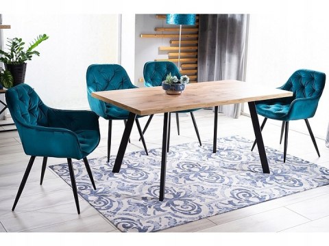 SIGNAL STÓŁ BRICK DĄB ARTISAN / CZARNY 120(160)X80 BLAT OKLEINOWANA PŁYTA MDF PODSTAWA METAL PROSTOKĄTNY ROZKŁADANY DO JADALNI SIGNAL STÓŁ BRICK DĄB ARTISAN / CZARNY 120(160)X80 BLAT OKLEINOWANA PŁYTA MDF PODSTAWA METAL PROSTOKĄTNY ROZKŁADANY DO JADALNI