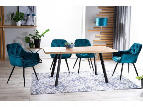 SIGNAL STÓŁ BRICK DĄB ARTISAN / CZARNY 120(160)X80 BLAT OKLEINOWANA PŁYTA MDF PODSTAWA METAL PROSTOKĄTNY ROZKŁADANY DO JADALNI SIGNAL STÓŁ BRICK DĄB ARTISAN / CZARNY 120(160)X80 BLAT OKLEINOWANA PŁYTA MDF PODSTAWA METAL PROSTOKĄTNY ROZKŁADANY DO JADALNI