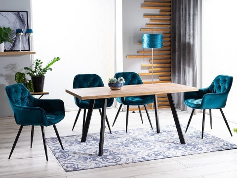 SIGNAL STÓŁ BRICK DĄB ARTISAN / CZARNY 120(160)X80 BLAT OKLEINOWANA PŁYTA MDF PODSTAWA METAL PROSTOKĄTNY ROZKŁADANY DO JADALNI SIGNAL STÓŁ BRICK DĄB ARTISAN / CZARNY 120(160)X80 BLAT OKLEINOWANA PŁYTA MDF PODSTAWA METAL PROSTOKĄTNY ROZKŁADANY DO JADALNI