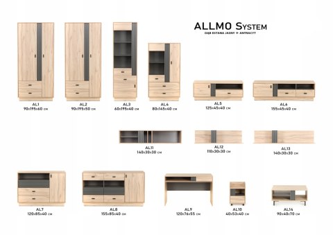 Stolik Ława z półkami do salonu Allmo Meblar AL14 Stolik Ława z półkami do salonu Allmo Meblar AL14