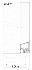 SZAFA DWUDRZWIOWA MŁODZIEŻOWA Meblar DELTA System DL3 - Dąb / Antracyt PÓŁKI SZUFLADY DLA DZIECKA DO POKOJU MŁODZIEŻOWEGO SZAFA DWUDRZWIOWA MŁODZIEŻOWA Meblar DELTA System DL3 - Dąb / Antracyt PÓŁKI SZUFLADY DLA DZIECKA DO POKOJU MŁODZIEŻOWEGO