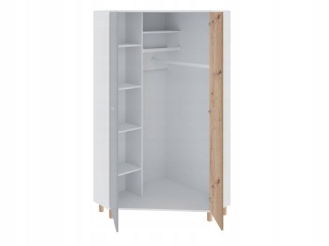SZAFA NAROŻNA MŁODZIEŻOWA MEBLAR FARO System FR2 L/P - Biały Lux / Dąb Artisan / Szary PÓŁKI DWA DRĄŻKI DO WIESZANIA UBRAŃ SZAFA NAROŻNA MŁODZIEŻOWA MEBLAR FARO System FR2 L/P - Biały Lux / Dąb Artisan / Szary PÓŁKI DWA DRĄŻKI DO WIESZANIA UBRAŃ
