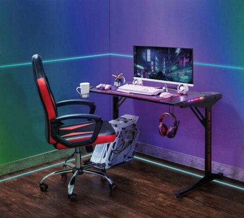 BIURKO B-216 CZARNE BLAT PŁYTA LAMINOWANA STELAŻ METAL SIGNAL OŚWIETLENIE LED UCHWYT NA KUBEK SŁUCHAWKI ORGANIZER NA KABLE BIURKO B-216 CZARNE BLAT PŁYTA LAMINOWANA STELAŻ METAL SIGNAL OŚWIETLENIE LED UCHWYT NA KUBEK SŁUCHAWKI ORGANIZER NA KABLE