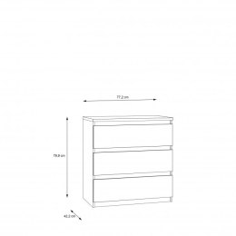 Forte CHELSEA CHLK23-D78 Komoda 3 szuflady Dąb Artisan