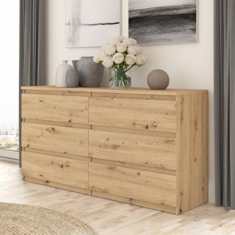 Forte CHELSEA CHLK26-D78 Komoda szeroka 6 szuflad Dąb Artisan Forte CHELSEA CHLK26-D78 Komoda szeroka 6 szuflad Dąb Artisan