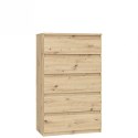 Forte CHELSEA CHLK45-D78 Komoda wysoka 5 szuflad Dąb Artisan Forte CHELSEA CHLK45-D78 Komoda wysoka 5 szuflad Dąb Artisan
