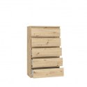 Forte CHELSEA CHLK45-D78 Komoda wysoka 5 szuflad Dąb Artisan Forte CHELSEA CHLK45-D78 Komoda wysoka 5 szuflad Dąb Artisan