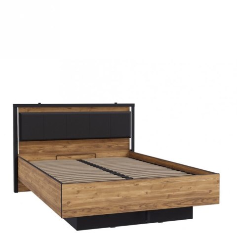 Forte HAYATO Sleeping HYTL1142B-M215 Stelaż łóżka 140x200 z podnoszonym wkładem i oświetleniem Czarny / Świerk alpejski Forte HAYATO Sleeping HYTL1142B-M215 Stelaż łóżka 140x200 z podnoszonym wkładem i oświetleniem Czarny / Świerk alpejski