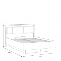 Forte HAYATO Sleeping HYTL1142B-M215 Stelaż łóżka 140x200 z podnoszonym wkładem i oświetleniem Czarny / Świerk alpejski