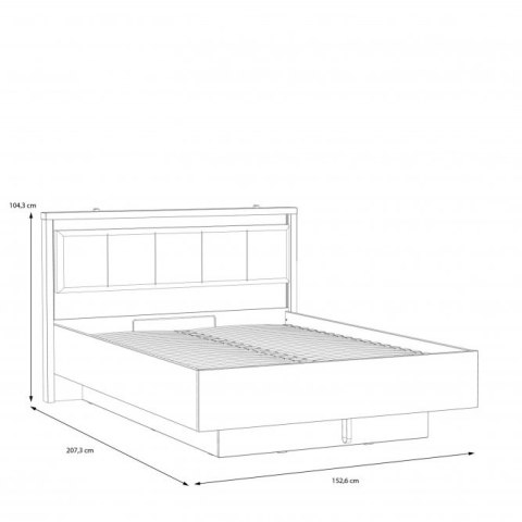 Forte HAYATO Sleeping HYTL1142B-M215 Stelaż łóżka 140x200 z podnoszonym wkładem i oświetleniem Czarny / Świerk alpejski Forte HAYATO Sleeping HYTL1142B-M215 Stelaż łóżka 140x200 z podnoszonym wkładem i oświetleniem Czarny / Świerk alpejski