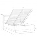 Forte HAYATO Sleeping HYTL1142B-M215 Stelaż łóżka 140x200 z podnoszonym wkładem i oświetleniem Czarny / Świerk alpejski Forte HAYATO Sleeping HYTL1142B-M215 Stelaż łóżka 140x200 z podnoszonym wkładem i oświetleniem Czarny / Świerk alpejski