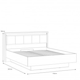 Forte HAYATO Sleeping HYTL1162B-M215 Stelaż łóżka 160x200 z podnoszonym wkładem Świerk alpejski, Czarny