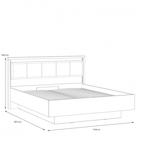 Forte HAYATO Sleeping HYTL1162B-M215 Stelaż łóżka 160x200 z podnoszonym wkładem Świerk alpejski, Czarny Forte HAYATO Sleeping HYTL1162B-M215 Stelaż łóżka 160x200 z podnoszonym wkładem Świerk alpejski, Czarny