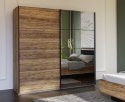 Forte HAYATO Sleeping HYTS92411-M717 Szafa ubraniowa 2-drzwiowa z lustrem Świerk alpejski, Czarny Forte HAYATO Sleeping HYTS92411-M717 Szafa ubraniowa 2-drzwiowa z lustrem Świerk alpejski, Czarny
