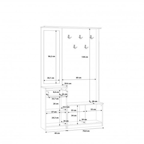 Forte NIKO NIKD041-D78 Przedpokój Forte NIKO NIKD041-D78 Przedpokój
