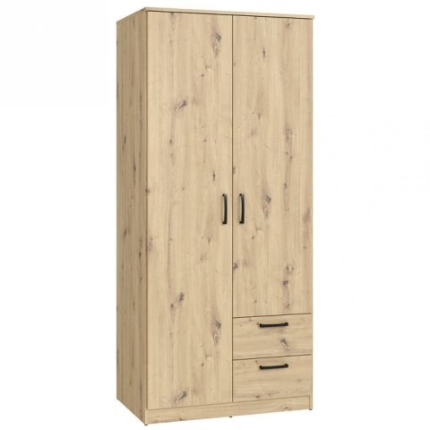 Forte NIKO NIKS81-D78 Szafa ubraniowa dwudrzwiowa z szufladami Dąb Artisan Forte NIKO NIKS81-D78 Szafa ubraniowa dwudrzwiowa z szufladami Dąb Artisan