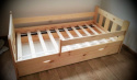 Halmar łóżko MARINELLA dziecięce / młodzieżowe sosna lite drewno sosnowe lakierowane z wysuwaną szufladą