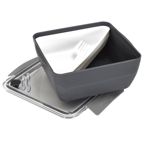 Intesi Lunch box Divided z widelcem 2,6l szary Intesi Lunch box Divided z widelcem 2,6l szary