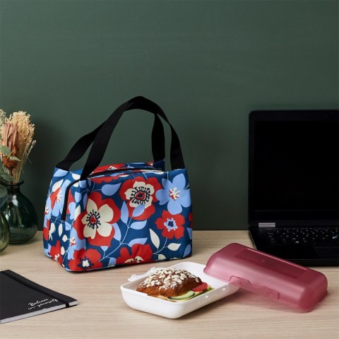 Intesi Torba termiczna na lunch Flower niebiesko pomarańczowa Intesi Torba termiczna na lunch Flower niebiesko pomarańczowa