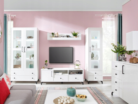 KOMODA MŁODZIEŻOWA MEBLAR Bergen System BE7 - Biały Lux / Biały wysoki połysk płyta laminowana cztery szuflady drzwi KOMODA MŁODZIEŻOWA MEBLAR Bergen System BE7 - Biały Lux / Biały wysoki połysk płyta laminowana cztery szuflady drzwi