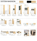 KOMODA MŁODZIEŻOWA WITRYNA MEBLAR MADISON System MD5 - biały / dąb biszkoptowy płyta laminowana do salonu dla dziecka nastolatka KOMODA MŁODZIEŻOWA WITRYNA MEBLAR MADISON System MD5 - biały / dąb biszkoptowy płyta laminowana do salonu dla dziecka nastolatka