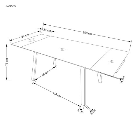 STÓŁ ROZKŁADANY czarny marmur / orzechowy LOZANO HALMAR PROSTOKĄTNY 140-200x82 SPIEK MARMUROWY STELAŻ STAL MALOWANA STÓŁ ROZKŁADANY czarny marmur / orzechowy LOZANO HALMAR PROSTOKĄTNY 140-200x82 SPIEK MARMUROWY STELAŻ STAL MALOWANA