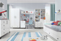 ŁAWA Z PÓŁKĄ STOLIK MEBLAR Bergen System BE10 - Biały Lux / Biały wysoki połysk PŁYTA LAMINOWANA DO SALONU POKOJU DLA DZIECKA ŁAWA Z PÓŁKĄ STOLIK MEBLAR Bergen System BE10 - Biały Lux / Biały wysoki połysk PŁYTA LAMINOWANA DO SALONU POKOJU DLA DZIECKA